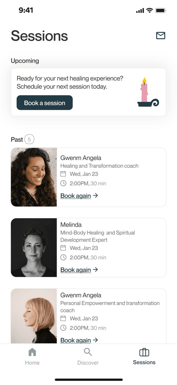 OOMA app — Sessions