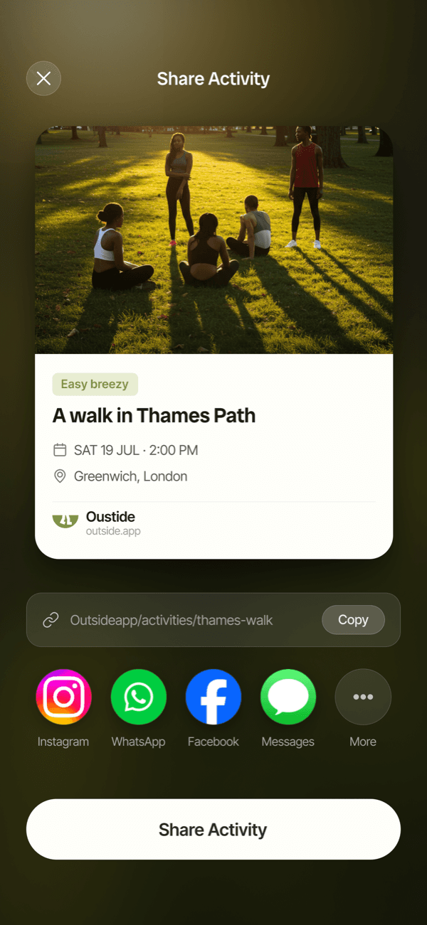 Outside app — Feedback