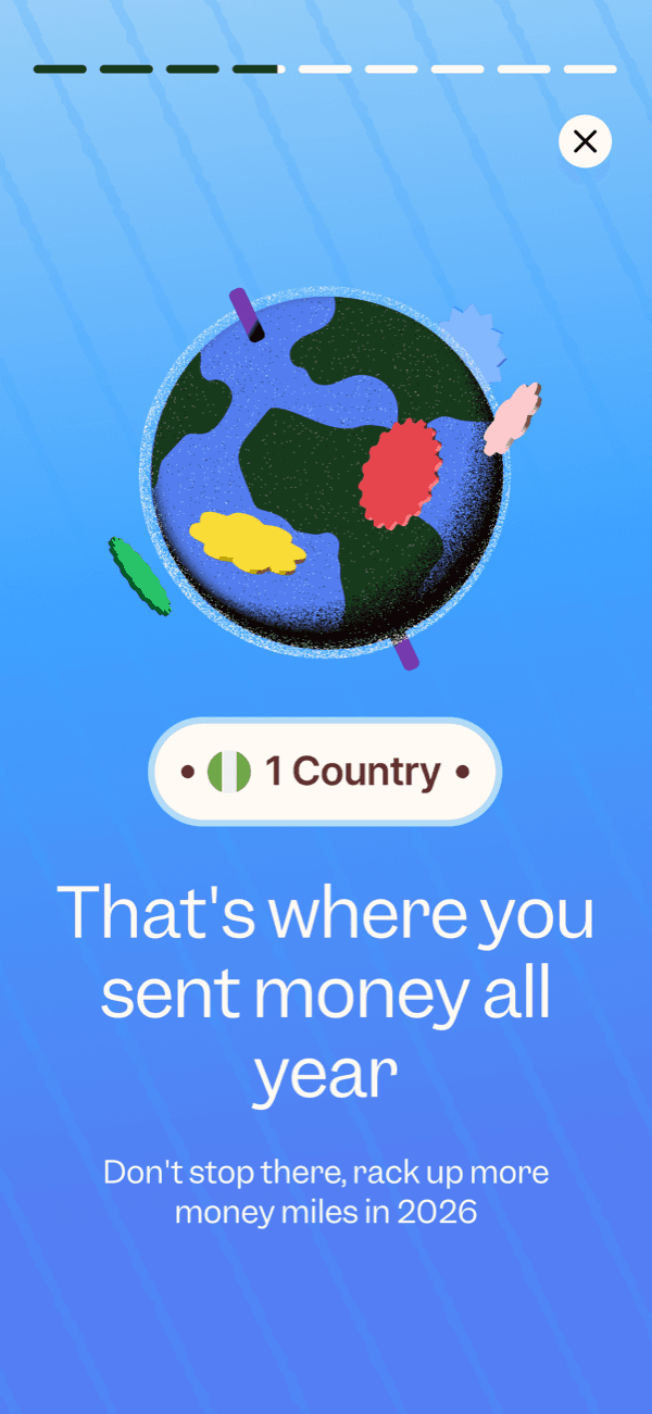 Postcards — 1 Country: that's where you sent money all year