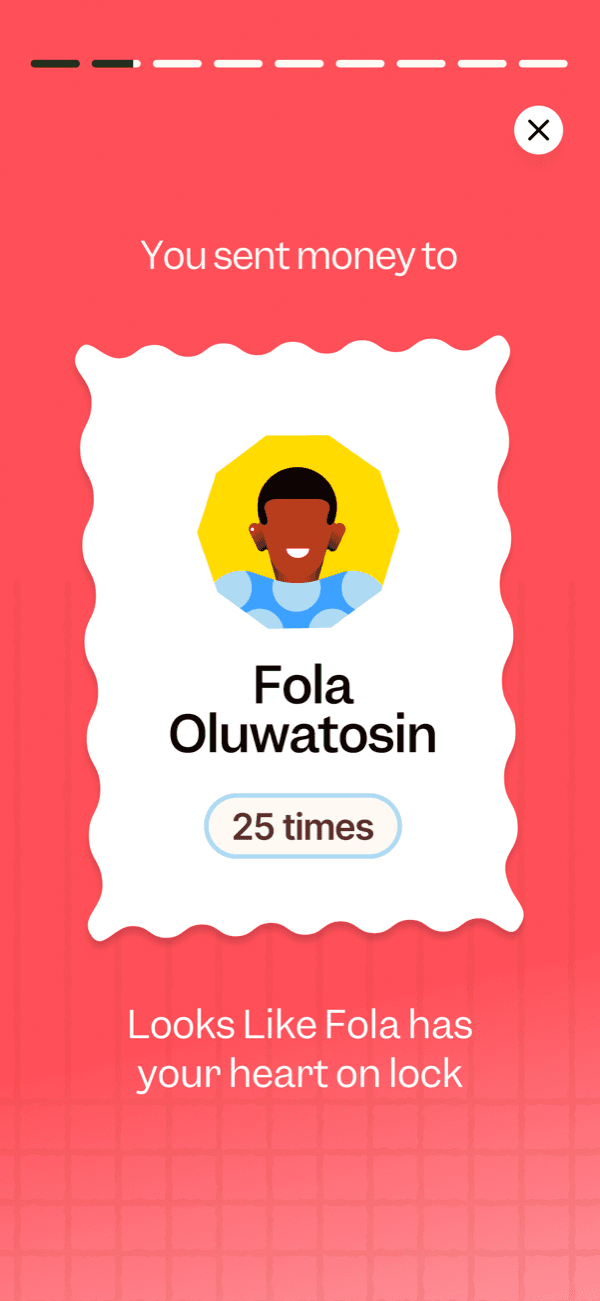 Postcards story: you sent money to Fola Oluwatosin 25 times